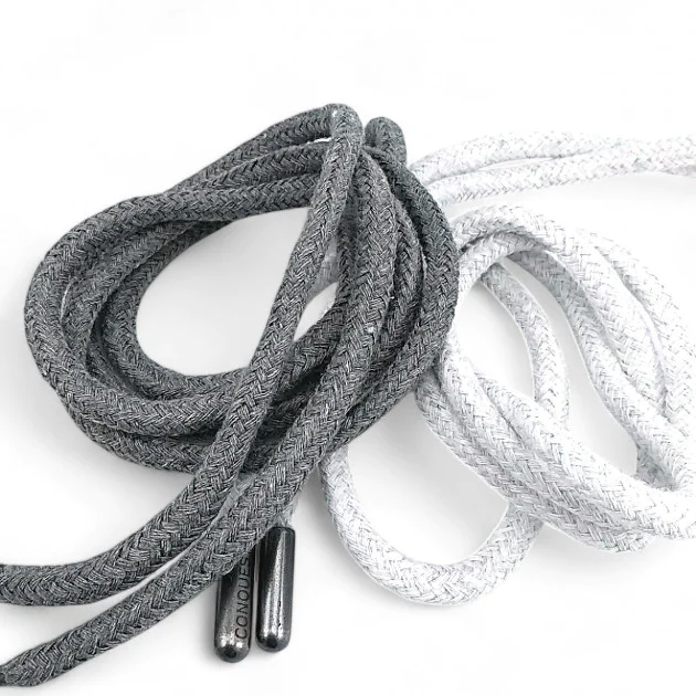 130 cm - 1,42 yd Braided Cord Cotton Dark Grey Tres Cord 100 Pcs YKRD00PDGrey