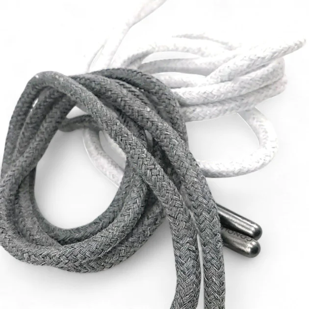 130 cm - 1,42 yd Braided Cord Cotton Dark Grey Tres Cord 100 Pcs YKRD00PDGrey