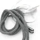 130 cm - 1,42 yd Braided Cord Cotton Dark Grey Tres Cord 100 Pcs YKRD00PDGrey