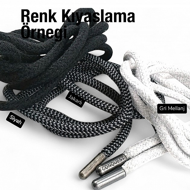 130 cm - 1,42 yd Braided Cord Cotton Grey Melange Tres Cord 100 Pcs YKRD00PGMelanj