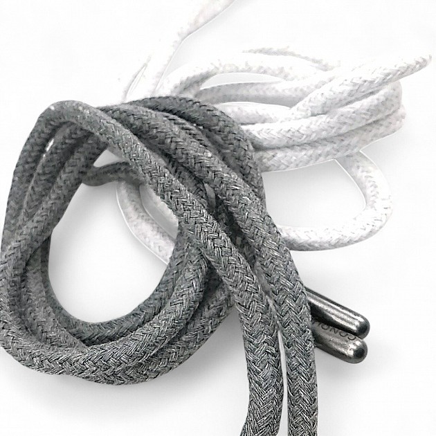 130 cm - 1,42 yd Braided Cord Cotton Grey Melange Tres Cord 100 Pcs YKRD00PGMelanj