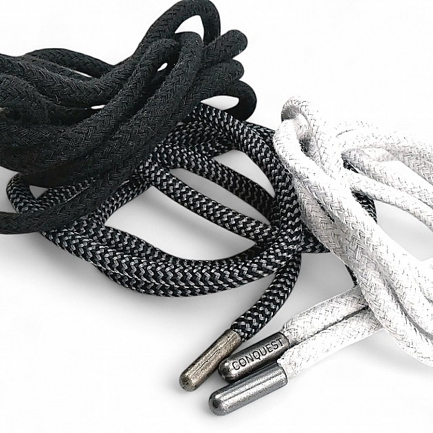 130 cm - 1,42 yd Braided Cord Cotton Grey Melange Tres Cord 100 Pcs YKRD00PGMelanj