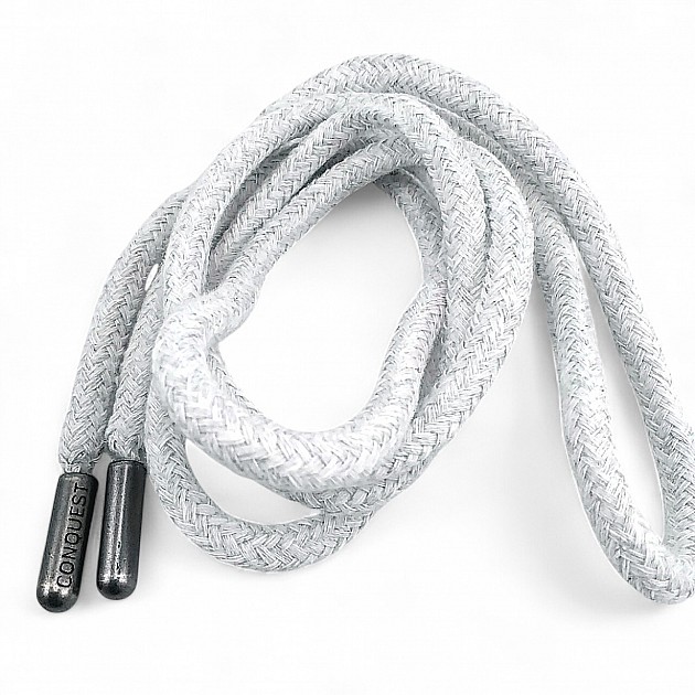 130 cm - 1,42 yd Braided Cord Cotton Grey Melange Tres Cord 100 Pcs YKRD00PGMelanj