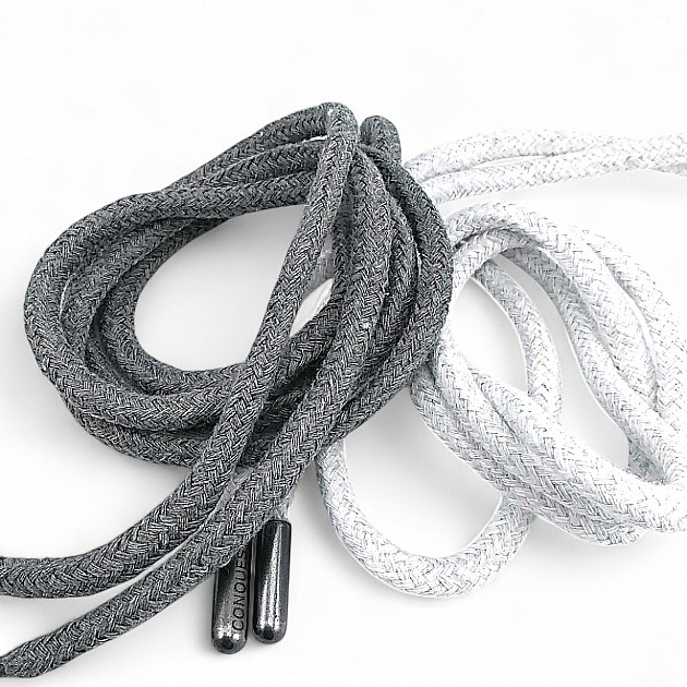 130 cm - 1,42 yd Braided Cord Cotton Grey Melange Tres Cord 100 Pcs YKRD00PGMelanj
