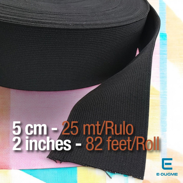 Woven Elastic 5 cm  - 1,97" - 25 mt/Roll – 27 Yds DOKL00050