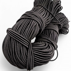 Black Round Braided Elastic 100 mt Bundle LYV000BLACK