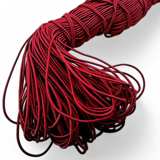 Braided Elastic Burgundy 100mt Bundle LYV000BORDO