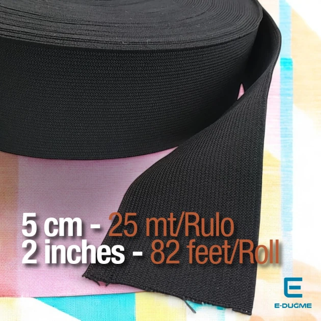 5 cm Dokuma Lastik - 25 mt/Rulo DOKL00050