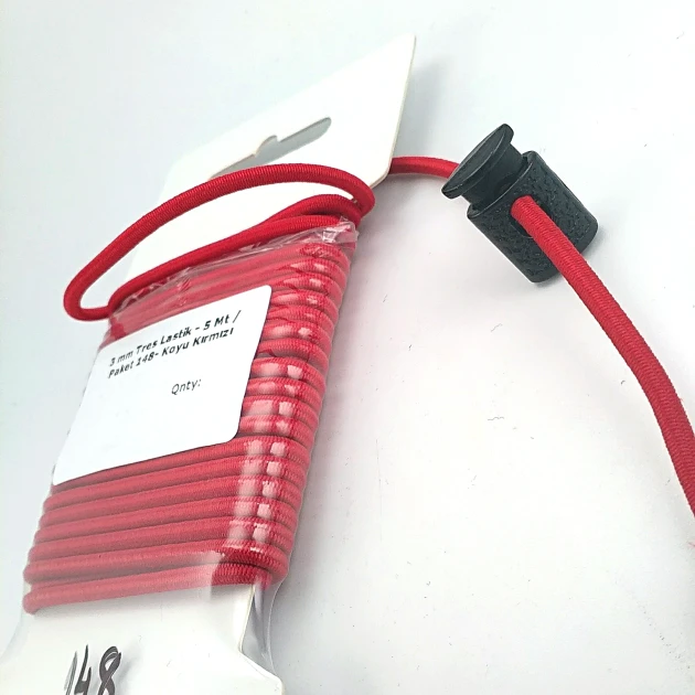 Yuvarlak Lastik Koyu Kırmızı  3 mm Tres Lastik 5 mt  LYV0005PK148