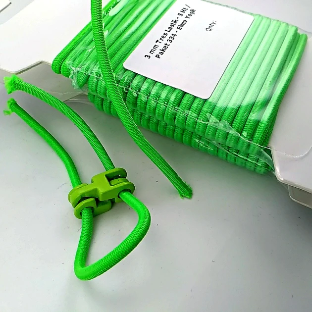 Elma Yeşili Yuvarlak Lastik 3 mm Tres Lastik 5 mt  LYV0005PK334