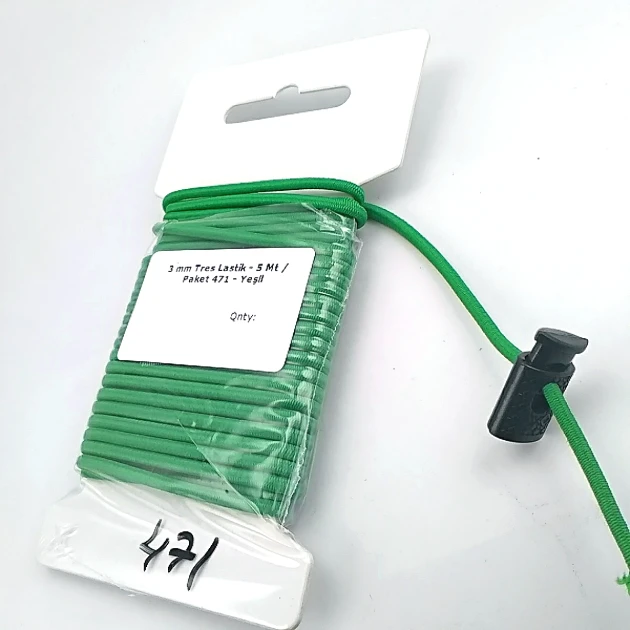 Yuvarlak Lastik Yeşil  3 mm Tres Lastik 5 mt  LYV0005PK471