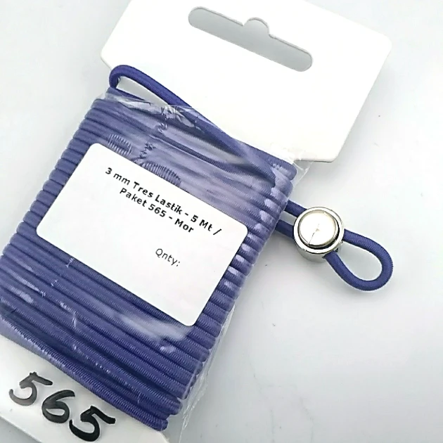 Yuvarlak Lastik Mor  3 mm Tres Lastik 5 mt  LYV0005PK565