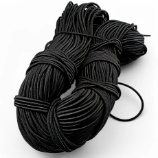 Black Round Braided Elastic 100 mt Bundle LYV000BLACK