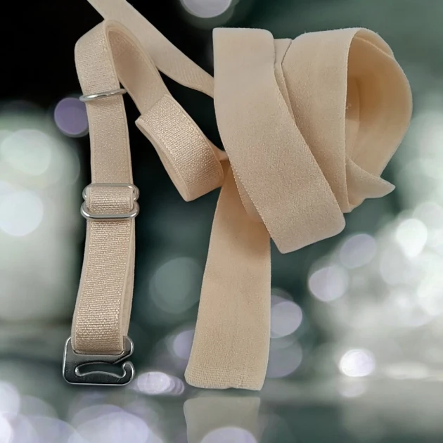 Bra Buckle Set of 3 - Beige 1 cm - 0,39" Bra Elastic 100 mt/Roll SUT0010Biege