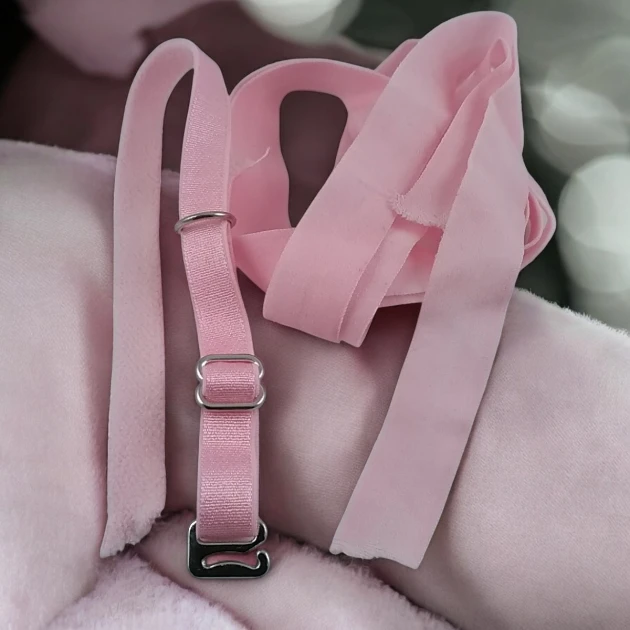 Bra Clasps 3-Piece Set and Pink 1cm - 0,39" Elastic 100m/Roll SUT0010Pink
