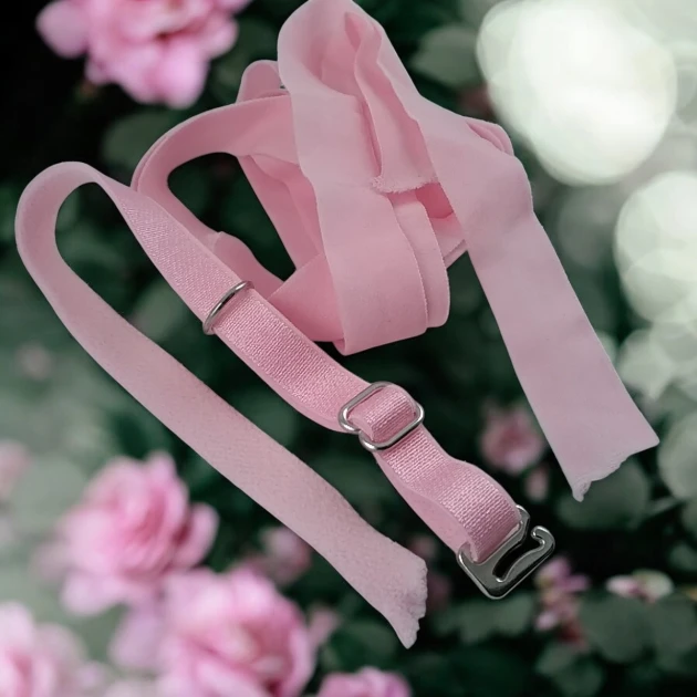 Bra Clasps 3-Piece Set and Pink 1cm - 0,39" Elastic 100m/Roll SUT0010Pink