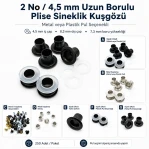 Long-Barrel Pleated Insect Screen Eyelet 4.5 mm / 0.177 in with Metal or Plastic Washer Options Pack of 250 KSAC0002SiU