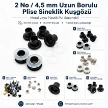 Long-Barrel Pleated Insect Screen Eyelet 4.5 mm / 0.177 in with Metal or Plastic Washer Options Pack of 250 KSAC0002SiU