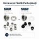 Long-Barrel Pleated Insect Screen Eyelet 4.5 mm / 0.177 in with Metal or Plastic Washer Options for layered textiles, bags