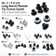 Long-Barrel Pleated Insect Screen Eyelet 4.5 mm / 0.177 in with Metal or Plastic Washer Options for layered textiles, bags