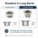 Long-Barrel Pleated Insect Screen Eyelet 4.5 mm / 0.177 in with Metal or Plastic Washer Options for layered textiles, bags