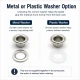 Long-Barrel Pleated Insect Screen Eyelet 4.5 mm / 0.177 in with Metal or Plastic Washer Options for layered textiles, bags