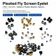 Pleated Insect Screen Eyelet 4.5 mm / 0.177 in with Metal or Plastic Washer Options for Footwear, Bags, and Garments