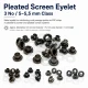 Pleated Fly Screen Eyelet 5.3 mm Inner Diameter Steel with Washer for Footwear, Bags, and Garments