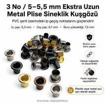 Extra Long Metal Pleated Fly Screen Eyelet 5.3 mm / 0.209 in Inner Diameter KSAC0003SinU