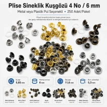 Pleated Insect Screen Eyelet 6 mm / 0.236 in with Metal or Plastic Washer Options – Pack of 250 KSAC0004Sin