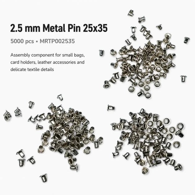 2.5 mm Steel Pin, 25x35 Compact Size, 5000 Pieces for Fine Leather and Textile Work