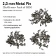 2.5 mm Steel Pin, 25x45 mm, 5000 Pieces Bulk Pack for Textile and Leather Manufacturing