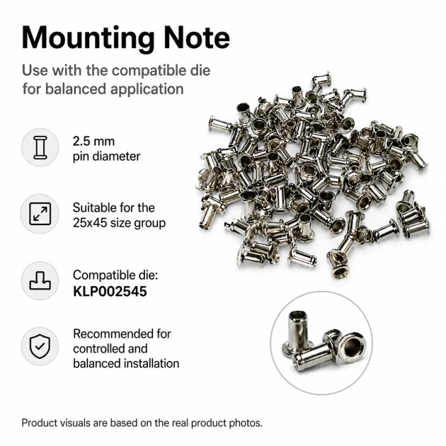2.5 mm Steel Pin, 25x45 mm, 5000 Pieces Bulk Pack for Textile and Leather Manufacturing