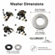 Extra-Long Domed Sheet Metal Eyelet 5.3 mm / 0.209 in with Washer Options, ideal for textiles, leather goods, and crafts