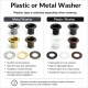 Extra-Long Domed Sheet Metal Eyelet 5.3 mm / 0.209 in with Washer Options, ideal for textiles, leather goods, and crafts