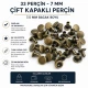 33 Double Cap Rivet 7 mm (0.28") Front Cap / 7 mm (0.28") Back Cap / 7.5 mm (0.30") Post Steel Rivet for wallets and leather