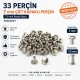 33 Double Cap Rivet 7 mm (0.28") Front Cap / 7 mm (0.28") Back Cap / 7.5 mm (0.30") Post Steel Rivet for wallets and leather