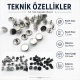 54 Single Cap Rivet 12 mm (0.47") / 7.5 mm (0.29") Post Steel Rivet Set - 500 Pieces