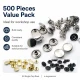 54 Single Cap Rivet 12 mm (0.47") / 7.5 mm (0.29") Post Steel Rivet Set - 500 Pieces