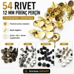 54 Rivet 12 mm (0.47") Cap / 7 mm (0.28") Post Brass Rivet – 500 Pieces R00054PR