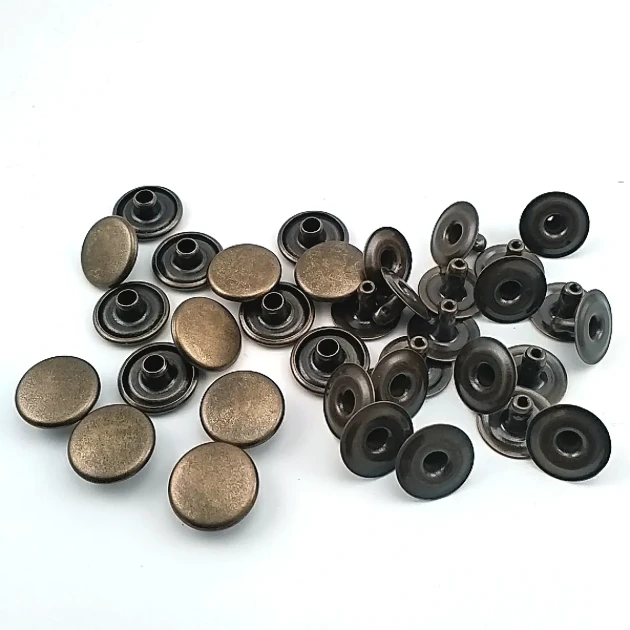 54 Rivet 12 mm (0.47") Cap / 7 mm (0.28") Post Brass Rivet for bags, belts, wallets, and textile accessories - 500 Pieces