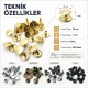 54 Rivet 12 mm (0.47") Cap / 7 mm (0.28") Post Brass Rivet for bags, belts, wallets, and textile accessories - 500 Pieces