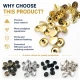 54 Rivet 12 mm (0.47") Cap / 7 mm (0.28") Post Brass Rivet for bags, belts, wallets, and textile accessories - 500 Pieces