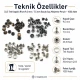 33.5 Single Cap Rivet 9.5 mm (0.37") / 7.5 mm (0.29") Post Steel Rivet for bags, leather goods, and textile accessories