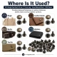 33.5 Single Cap Rivet 9.5 mm (0.37") / 7.5 mm (0.29") Post Steel Rivet for bags, leather goods, and textile accessories