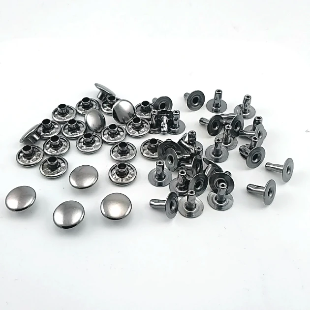 33.5 Single Cap Rivet 9.5 mm (0.37") / 7.5 mm (0.29") Post Steel Rivet for bags, leather goods, and textile accessories