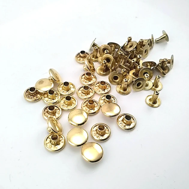 33.5 Single Cap Rivet 9.5 mm (0.37") / 7.5 mm (0.29") Post Steel Rivet for bags, leather goods, and textile accessories