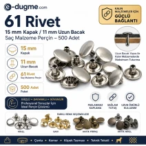 61 Rivet 15 mm (0.59") Cap / 11 mm (0.43") Long Post Steel Rivet – 500 Pieces R00061-11