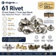 61 Rivet with 15 mm (0.59") Cap and 11 mm (0.43") Long Post, Steel Rivet for Handbags and Leather Goods - 500 Pieces