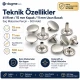 61 Rivet with 15 mm (0.59") Cap and 11 mm (0.43") Long Post, Steel Rivet for Handbags and Leather Goods - 500 Pieces